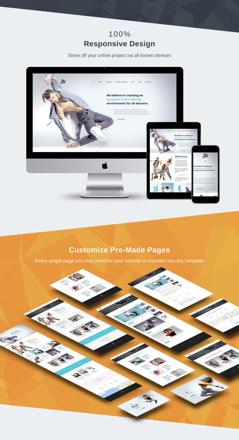 MC - Dance Studio Premium Moto CMS 3 Template - Features Image 3