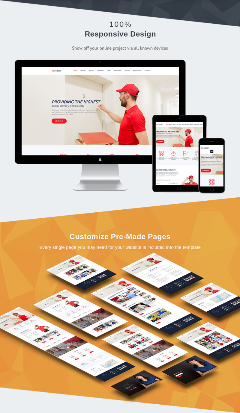 Delivesse - Delivery Services Premium modèle Moto CMS 3 adaptatif #63475 - Image 3
