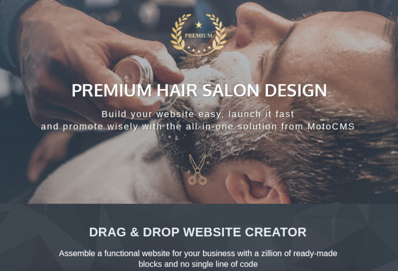 Beardy - Hair Care & Hair Styling Moto CMS 3 Template - Features Image 1