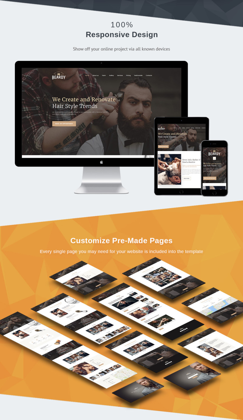 Beardy - Hair Care & Hair Styling Moto CMS 3 Template - Features Image 3