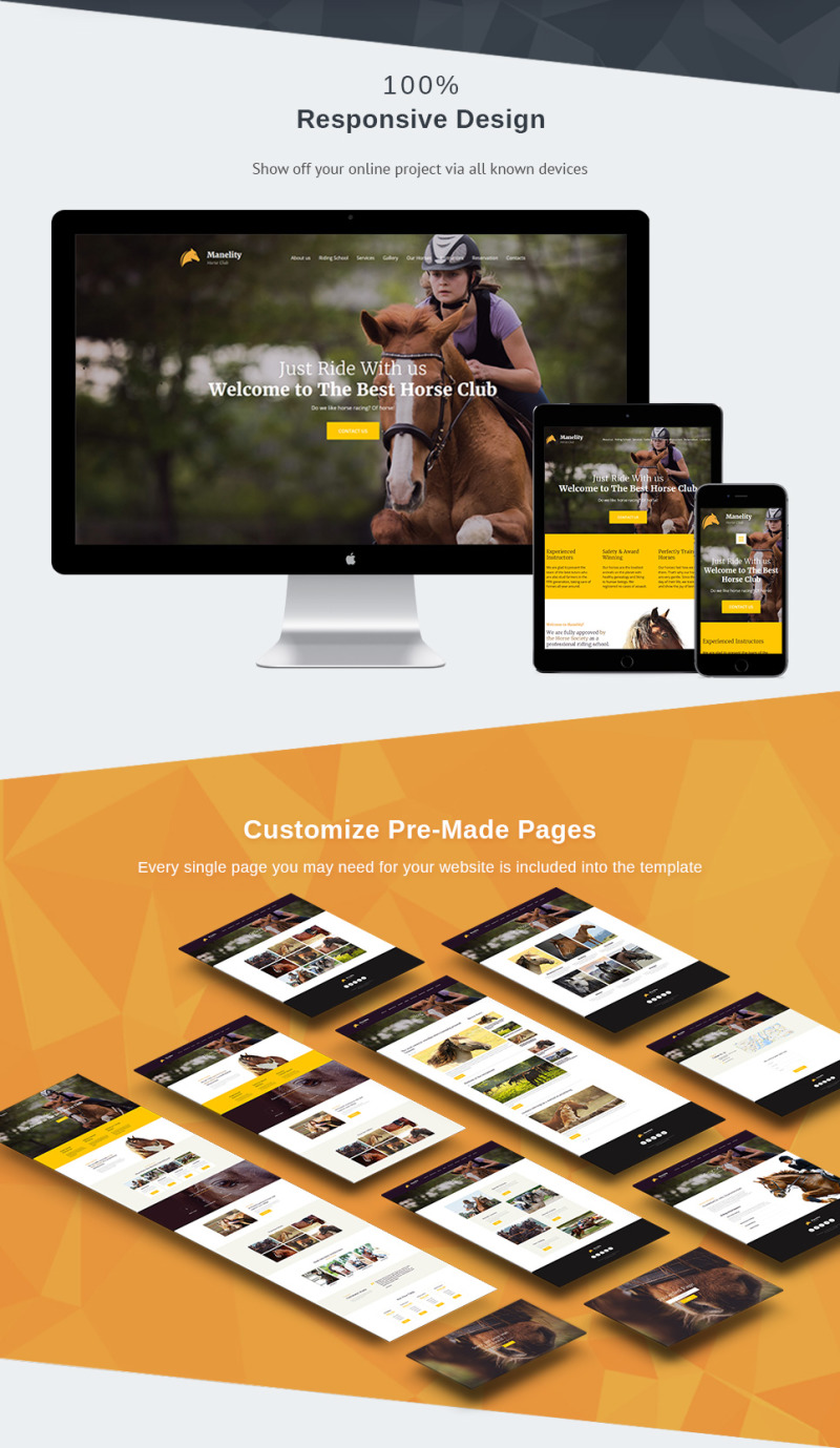 Manelity - Equestrian & Horse Riding Club Premium Moto CMS 3 Template - Features Image 3
