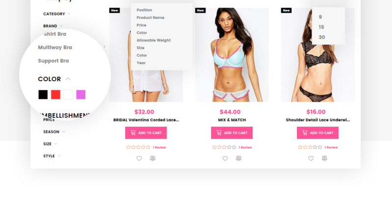 Reszponzív Magetique - Lingerie Magento sablon 63516 - Képpel 7