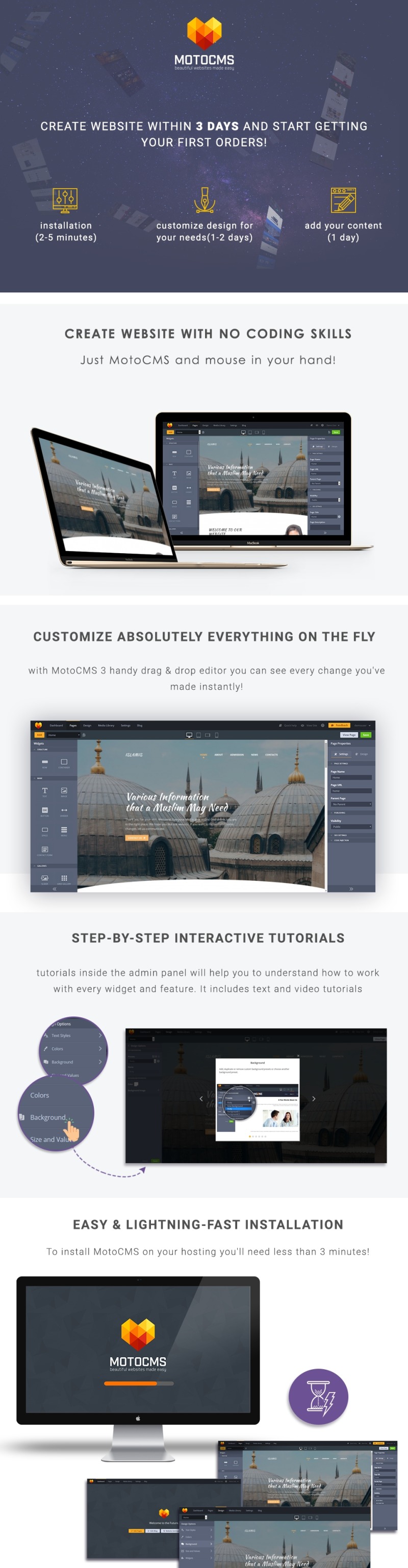 Islamic Website Moto CMS 3 Template - Features Image 1