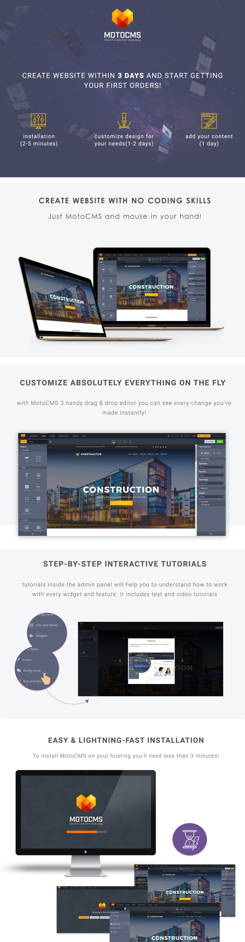 Construction Company Moto CMS 3 Template - Features Image 1