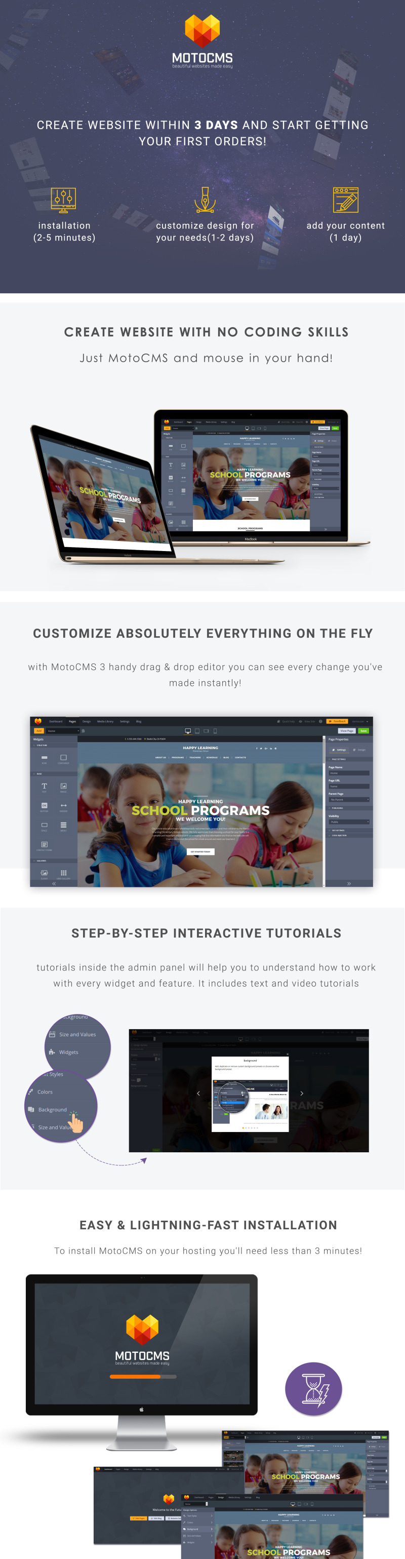 Elementary School Moto CMS 3 Template - Features Image 1
