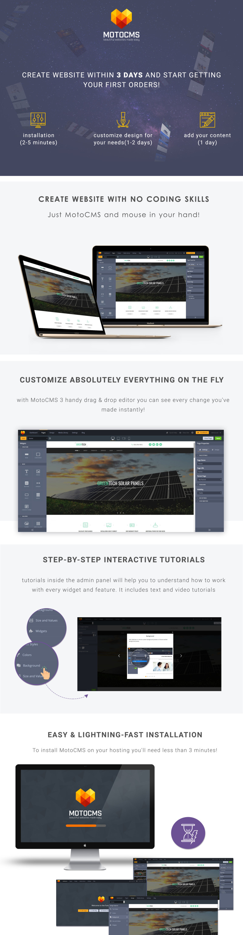 最佳Solar Moto CMS 3模板 - Features Image 1