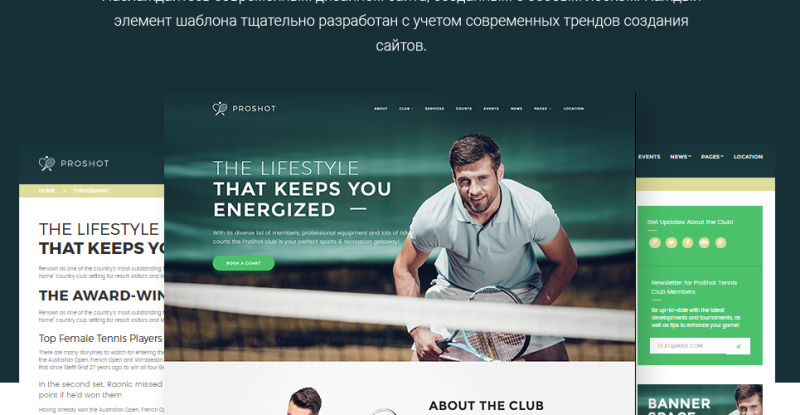 ProShot - адаптивная тема WordPress для теннисного клуба - Features Image 11