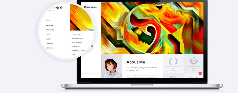 Valerie Ryler - Modello di sito Web HTML5 reattivo per portfolio di artisti - Caratteristiche Immagine 6