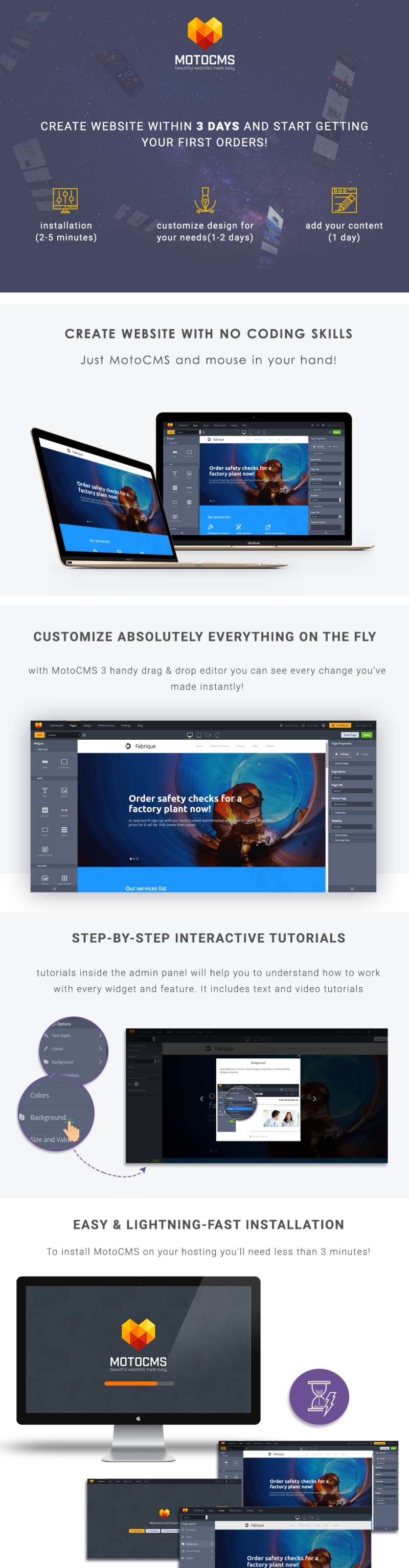 Fabrique - Industrial Web Moto CMS 3 Template - Features Image 1