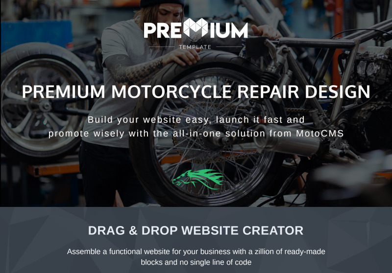Лошадиная сила - Ремонт мотоциклов Премиум Moto CMS 3 Шаблон - Features Image 1