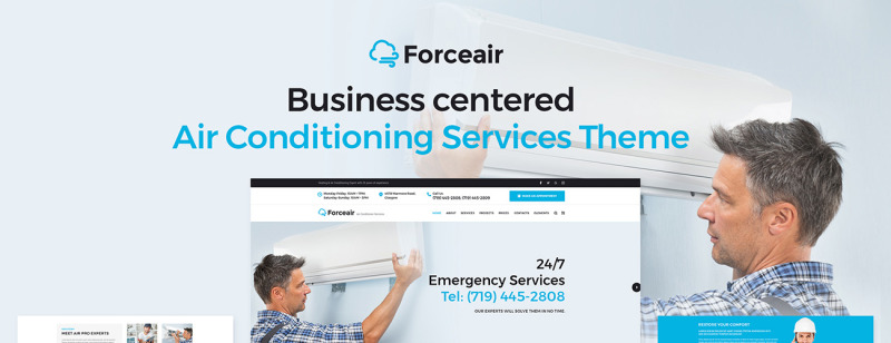 Responsive Forceair - Air Conditioner Services Wordpress #64814 - 1 Görüntü Özellikleri