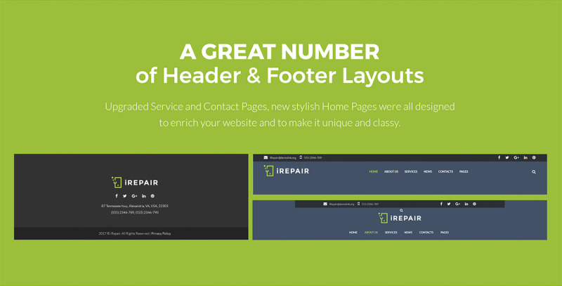 iRepair - Electronics Repair WordPress theme Responsive WordPress thema №64920 - Eigenschappen Afbeelding 4