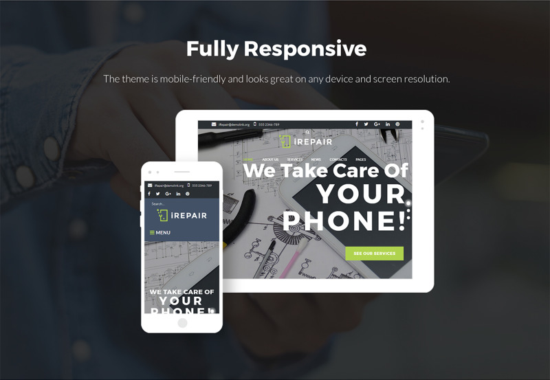 iRepair - Electronics Repair WordPress theme Responsive WordPress thema №64920 - Eigenschappen Afbeelding 8