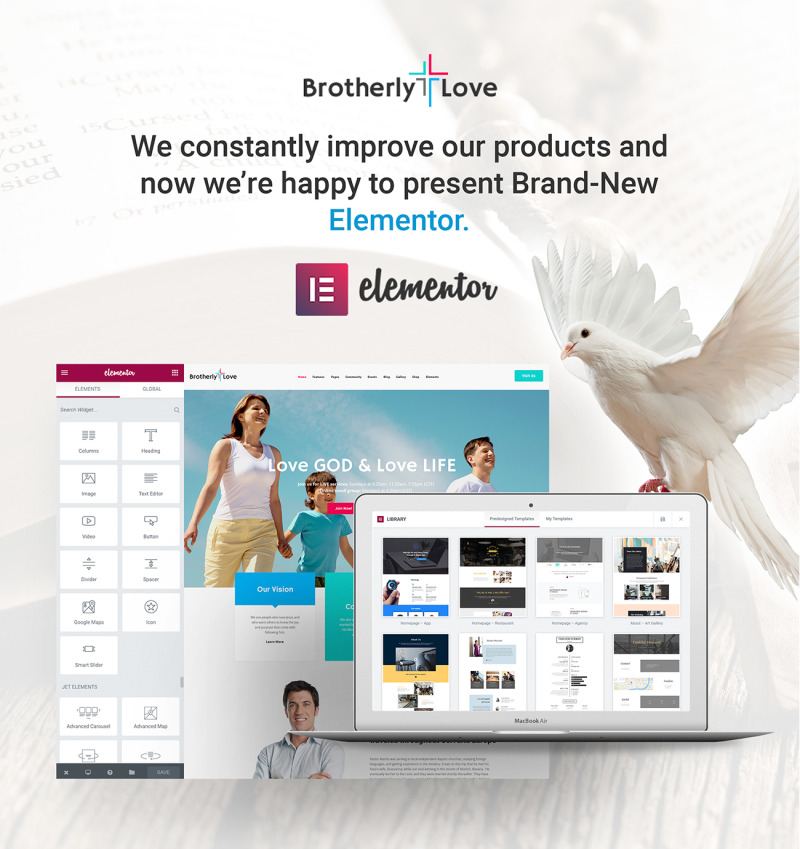 Reszponzív BrotherlyLove - Modern Church WordPress theme WordPress sablon 64932 - Képpel 1