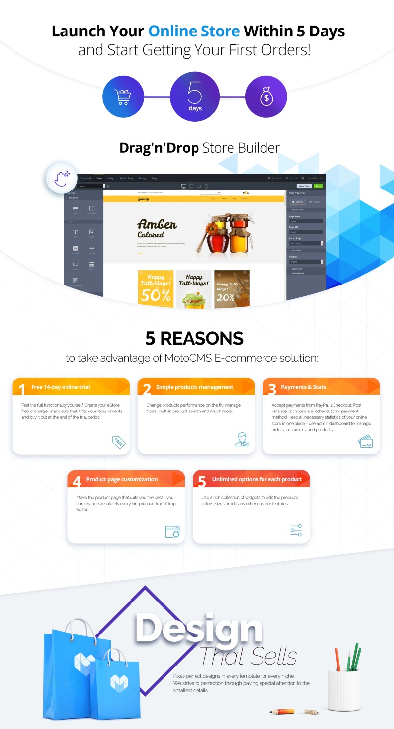 Honey Store MotoCMS Ecommerce Template - Features Image 1
