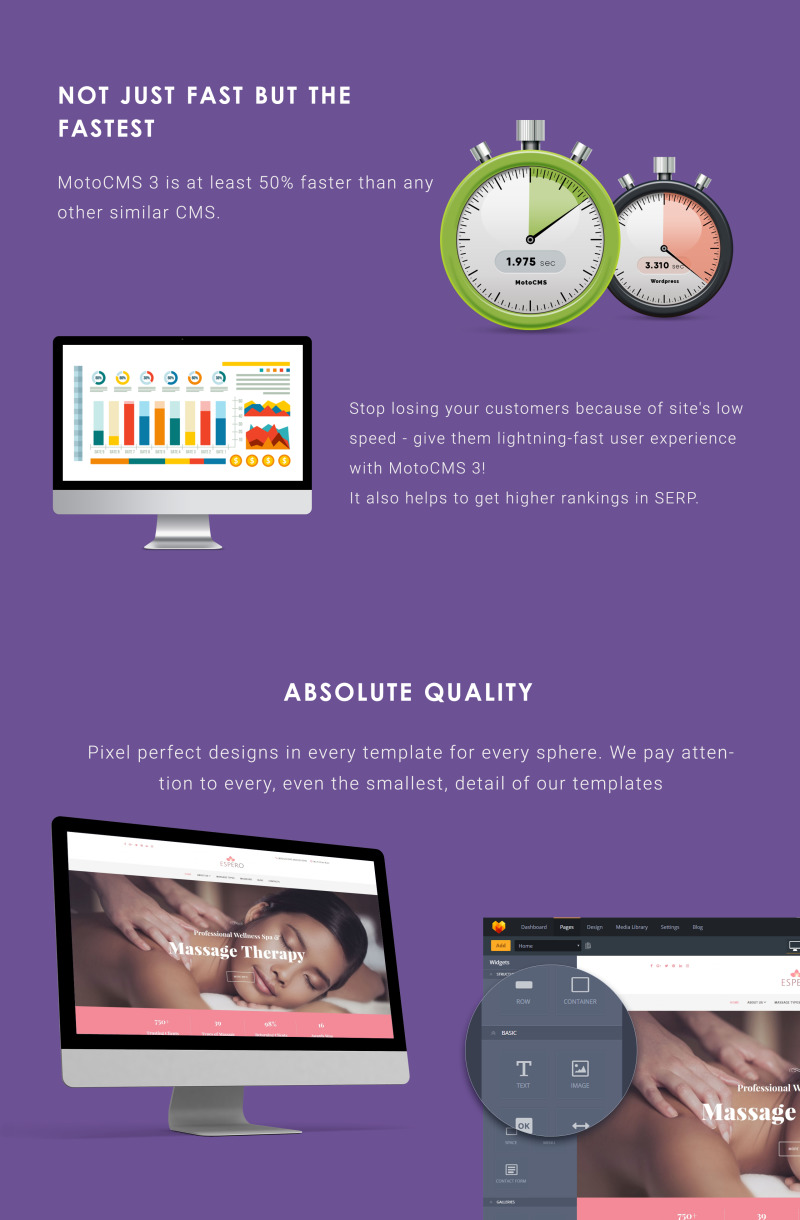 Responsive Masaj Salonu Moto Cms 3 #65079 - 4 Görüntü Özellikleri