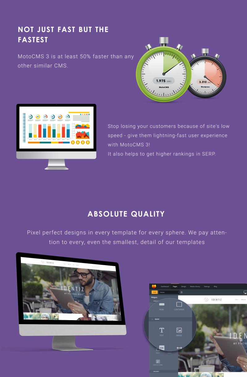 Identiz - Personal Portfolio Moto CMS 3 Template - Features Image 4