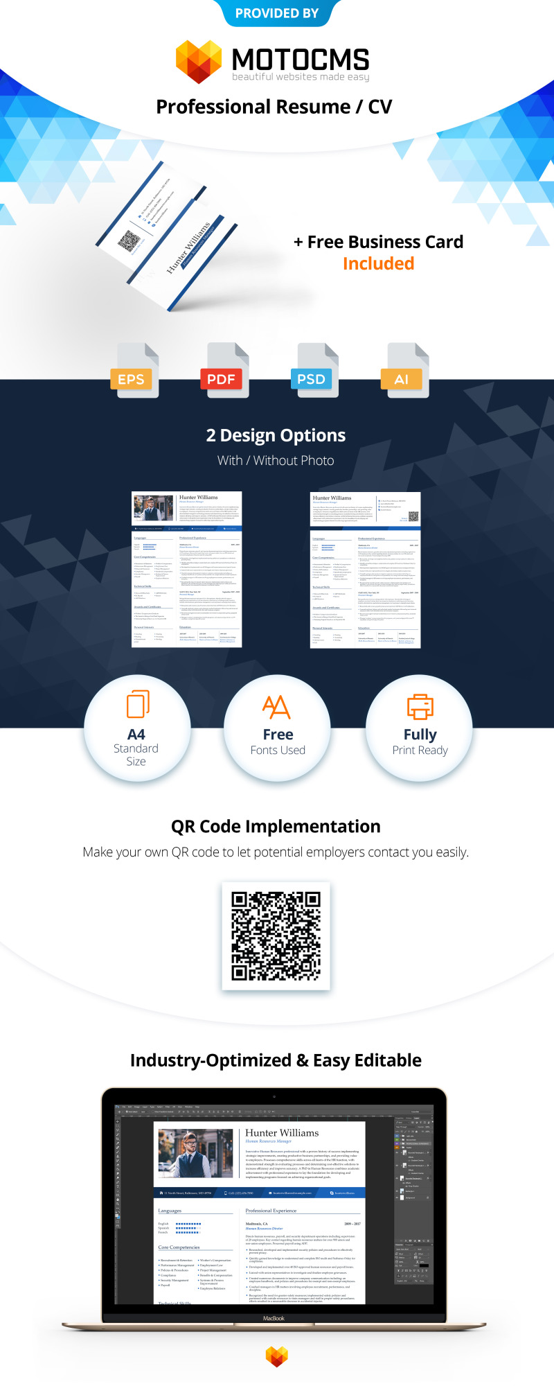 Hunter Williams - Human Resources Manager Resume Template - Features Image 1