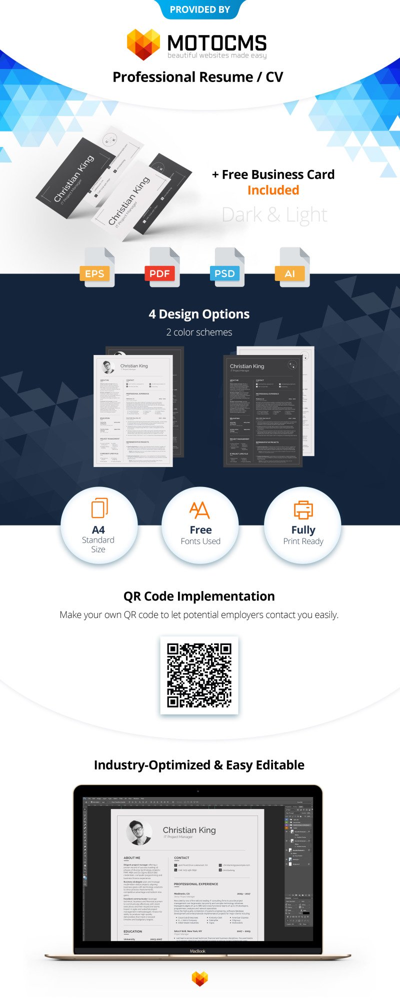 Christian King - Project Manager Resume Template - Features Image 1