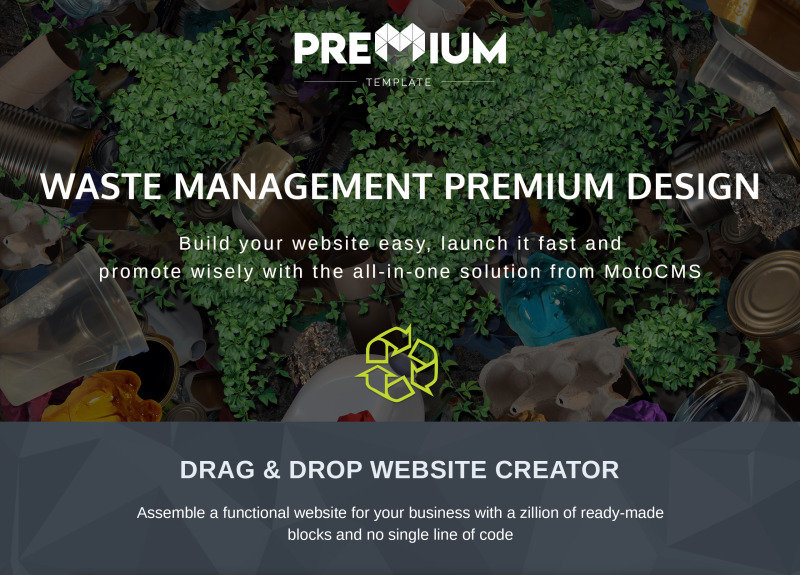 Responsivt Gogreen - Garbage Services Premium Moto CMS 3-mall #65291 - Funktionsbild 1