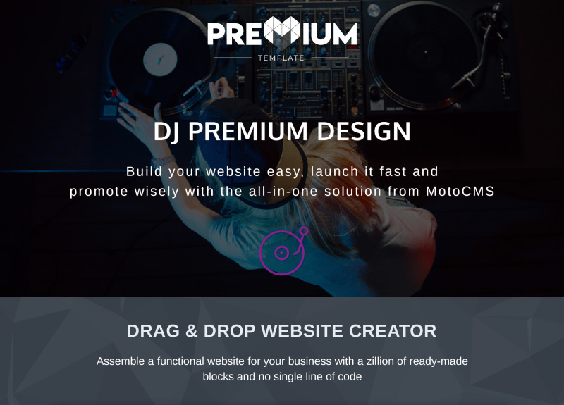 MusicAlly - DJ Premium Moto CMS 3 Template - Features Image 1