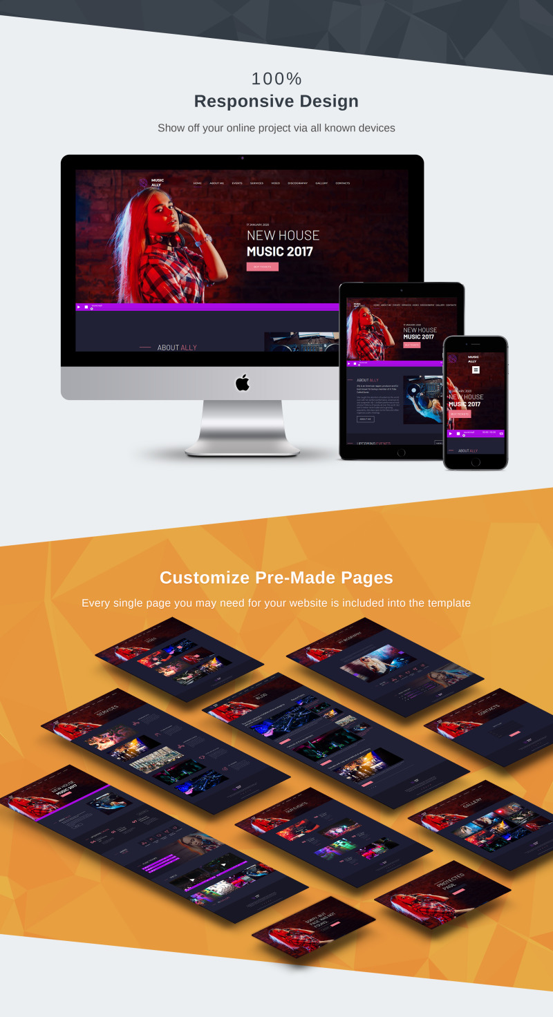 MusicAlly - DJ Premium Moto CMS 3 Template - Features Image 3