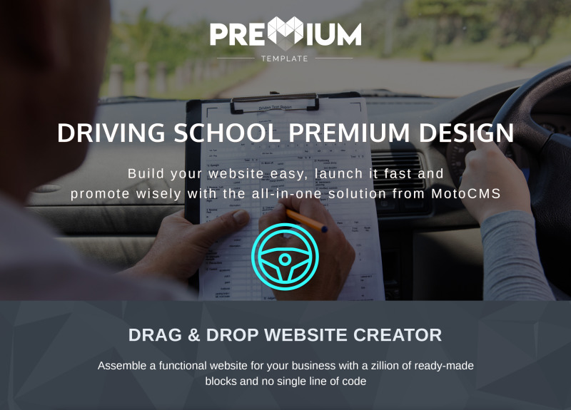 Driving School Premium Moto CMS 3 Template - Features Image 1