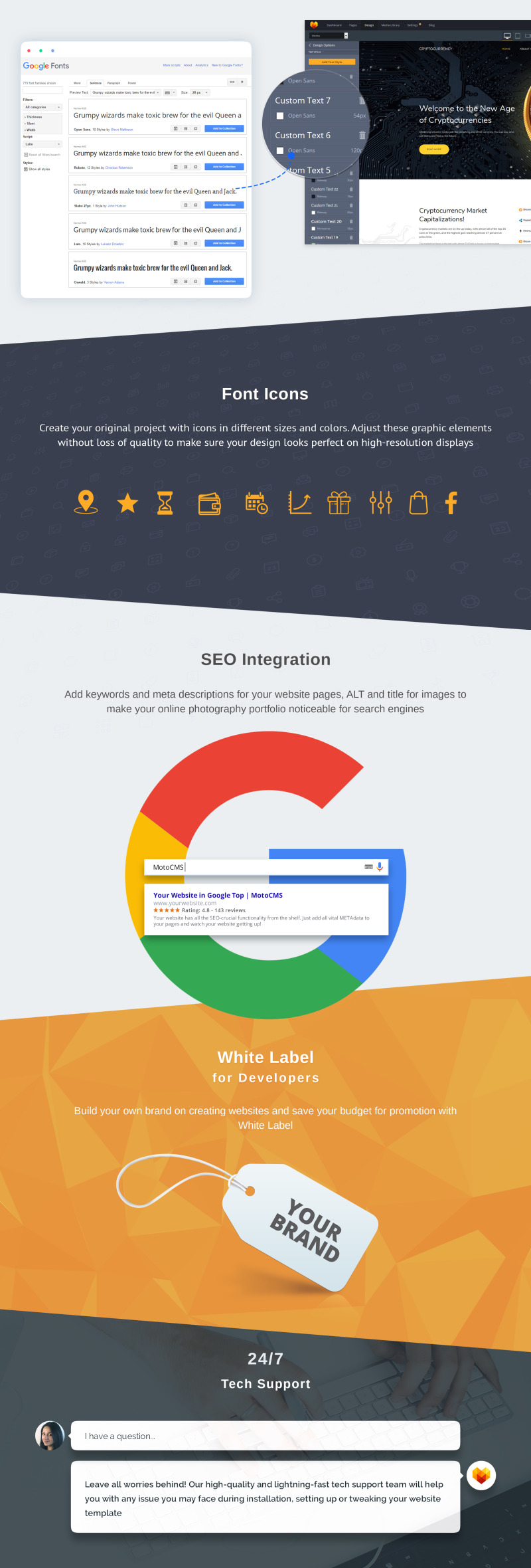 Bitcoin Cryptocurrency Premium Moto CMS 3 Template - Features Image 5