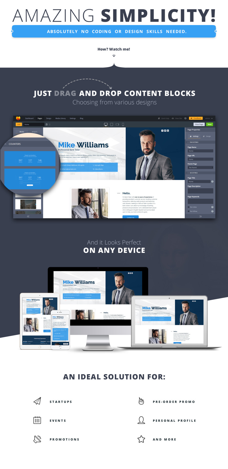 Bank Responsive Landing Page Template Templates de Landing Page №65373 - Apresenta Imagens 1