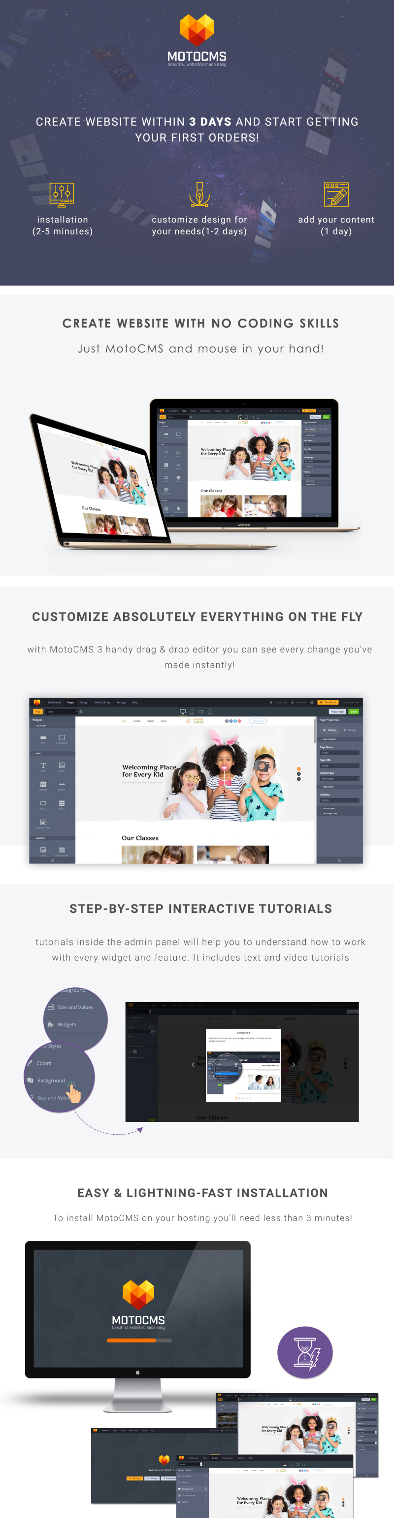 KinderLand - Kids Center Moto CMS 3 Template - Features Image 1