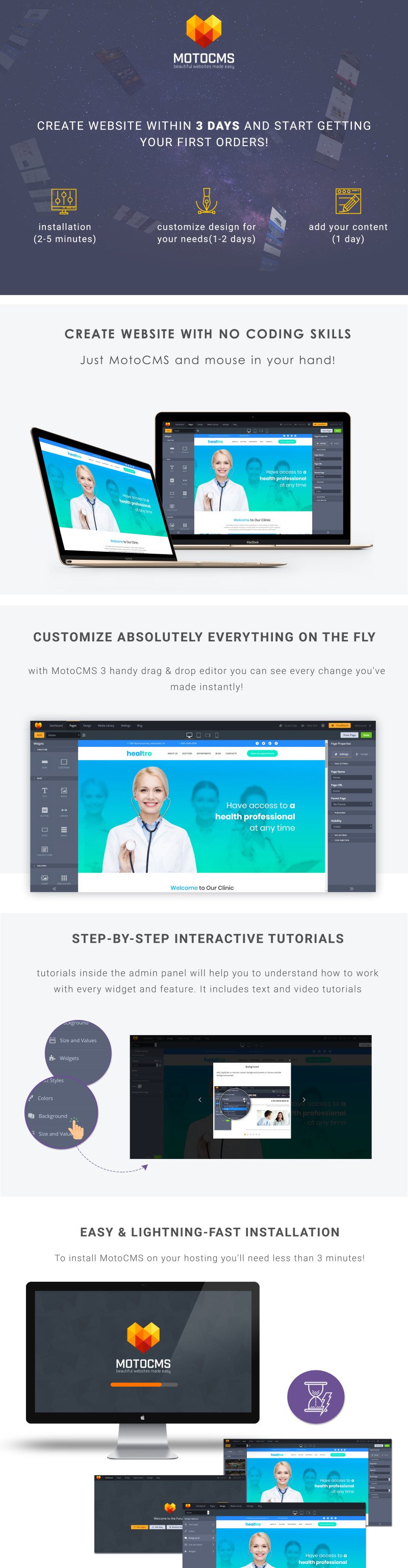 Private Medical Clinic Moto CMS 3 Template - Features Image 1