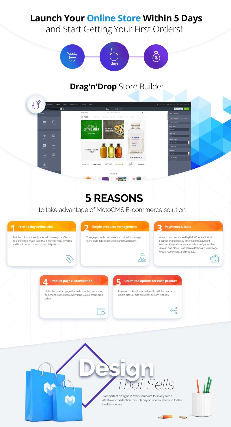 Pamid - Online Drugstore MotoCMS Ecommerce Template - Features Image 1