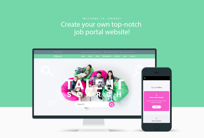 Jobork - Job Portal Template WordPress Theme - Features Image 1