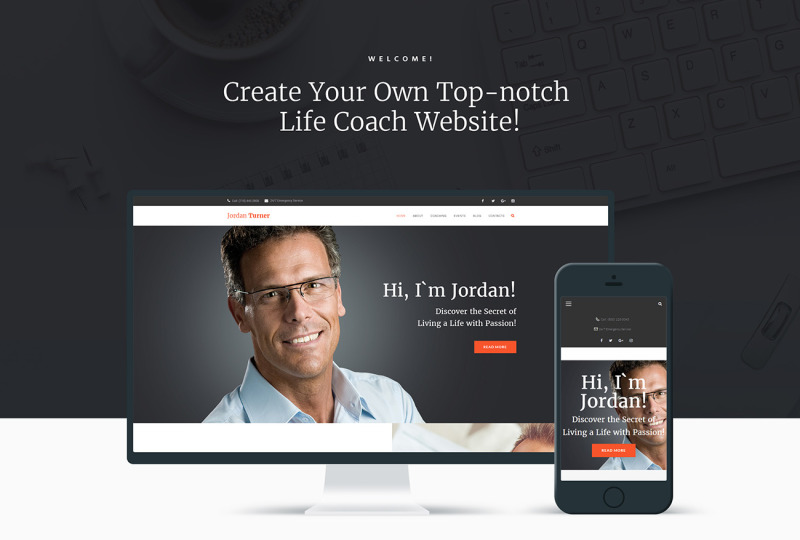 Jordan Turner - Life Coaching WordPress Theme - Features Image 1