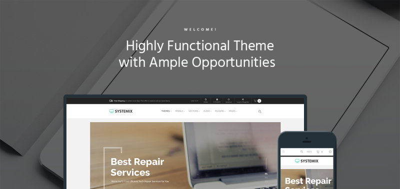 Systemix - Computer Repair WooCommerce Theme - Features Image 1