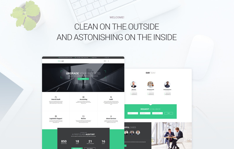 Tema de WordPress de auditoría de EasyAudit - Imagen de características 1