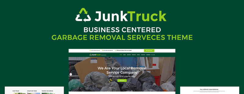 JunkTruck - Thème WordPress du service de suppression des ordures - Image 1
