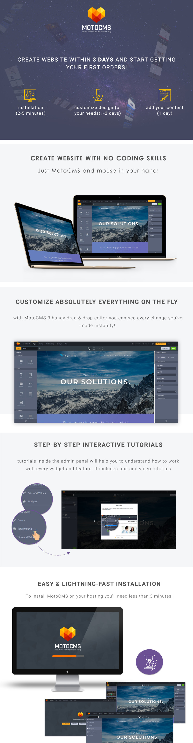 Corporate's Inc - Financial Advisor Moto CMS 3 Şablonu - Features Image 1