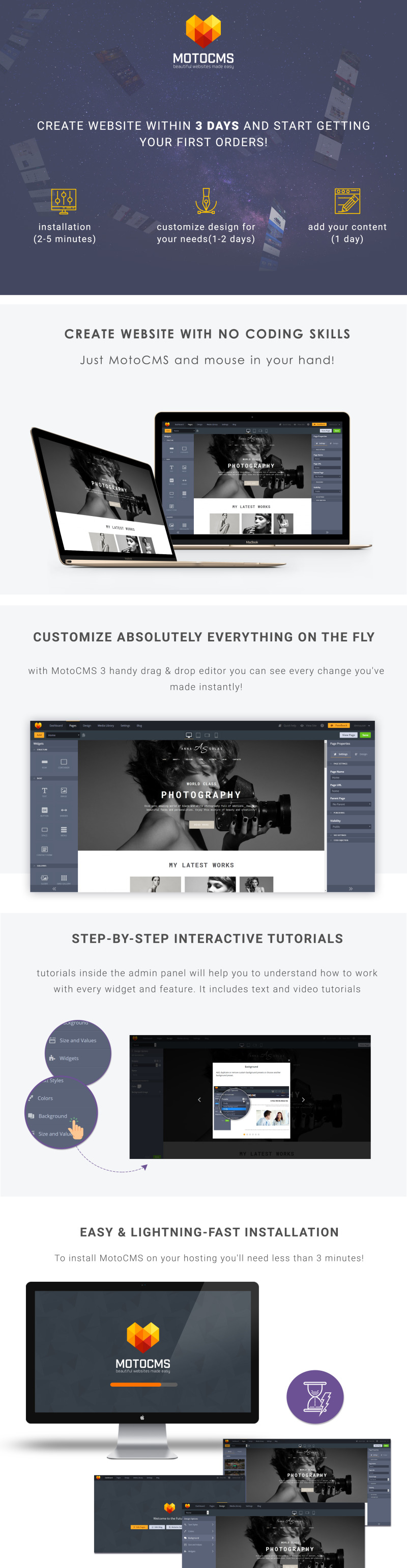 Anna Solas - Photographers Portfolio Photo Gallery Moto CMS 3 Template - Features Image 1