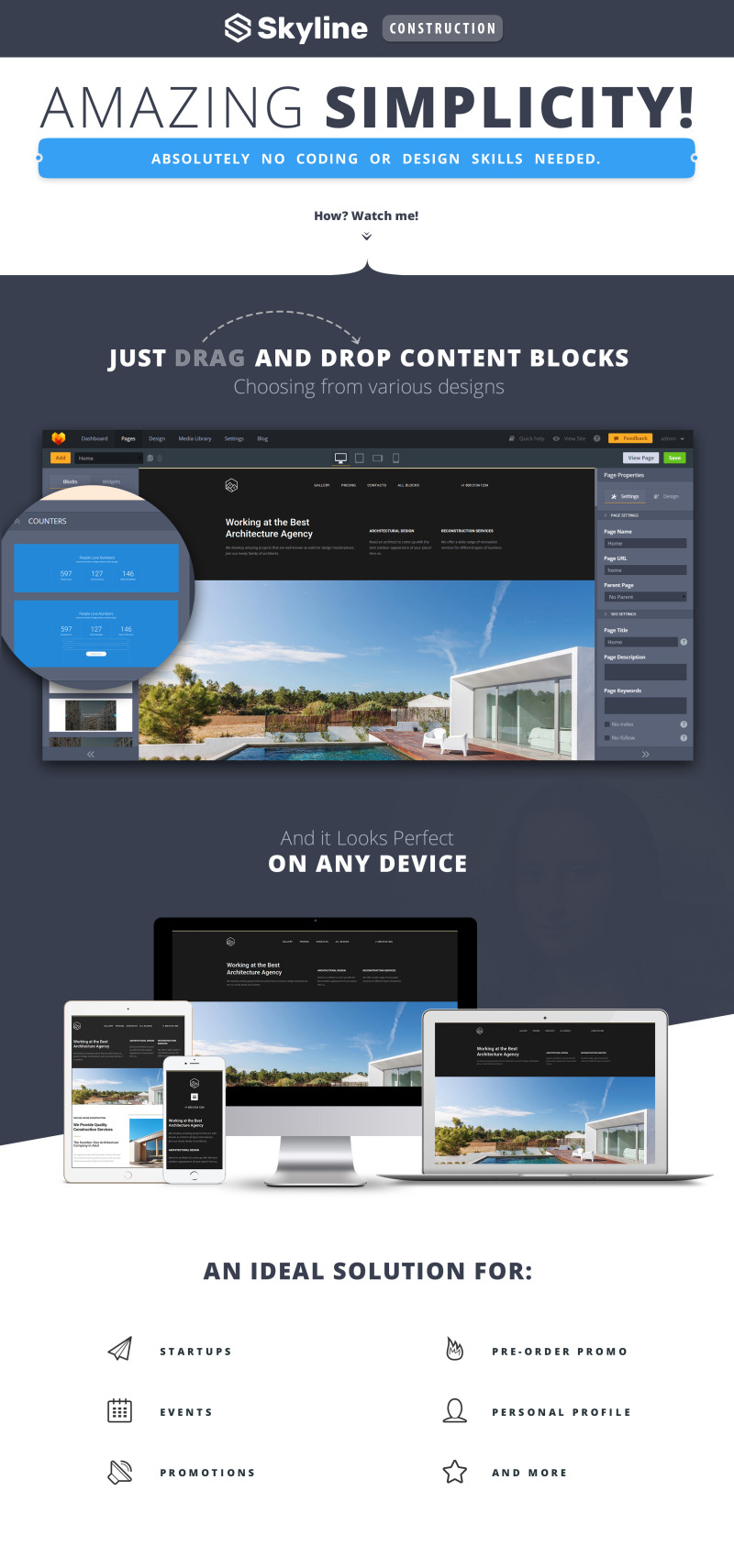 Skyline - Construction MotoCMS 3 Landing Page Template - Features Image 1