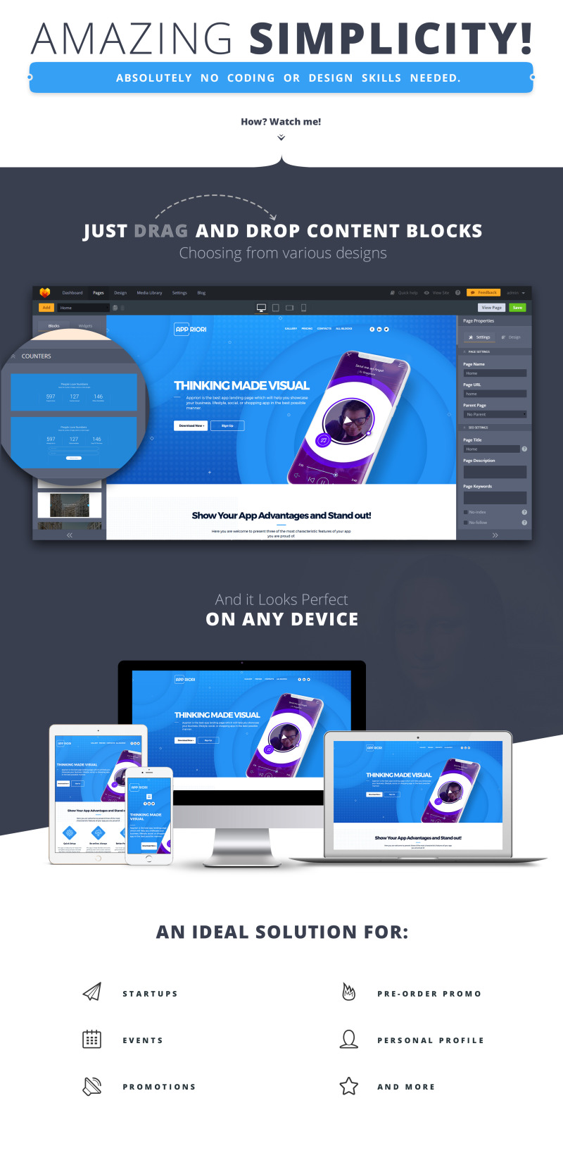 Appriori - Multipurpose Mobile App Landing Page Template - Features Image 1