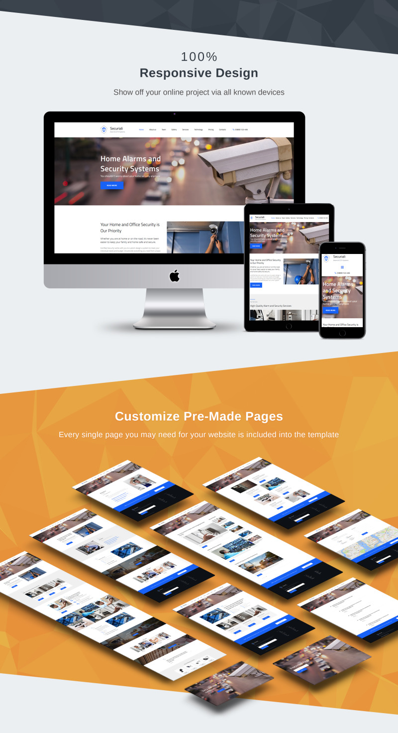 Securiali - Security System Premium Moto CMS 3 Template