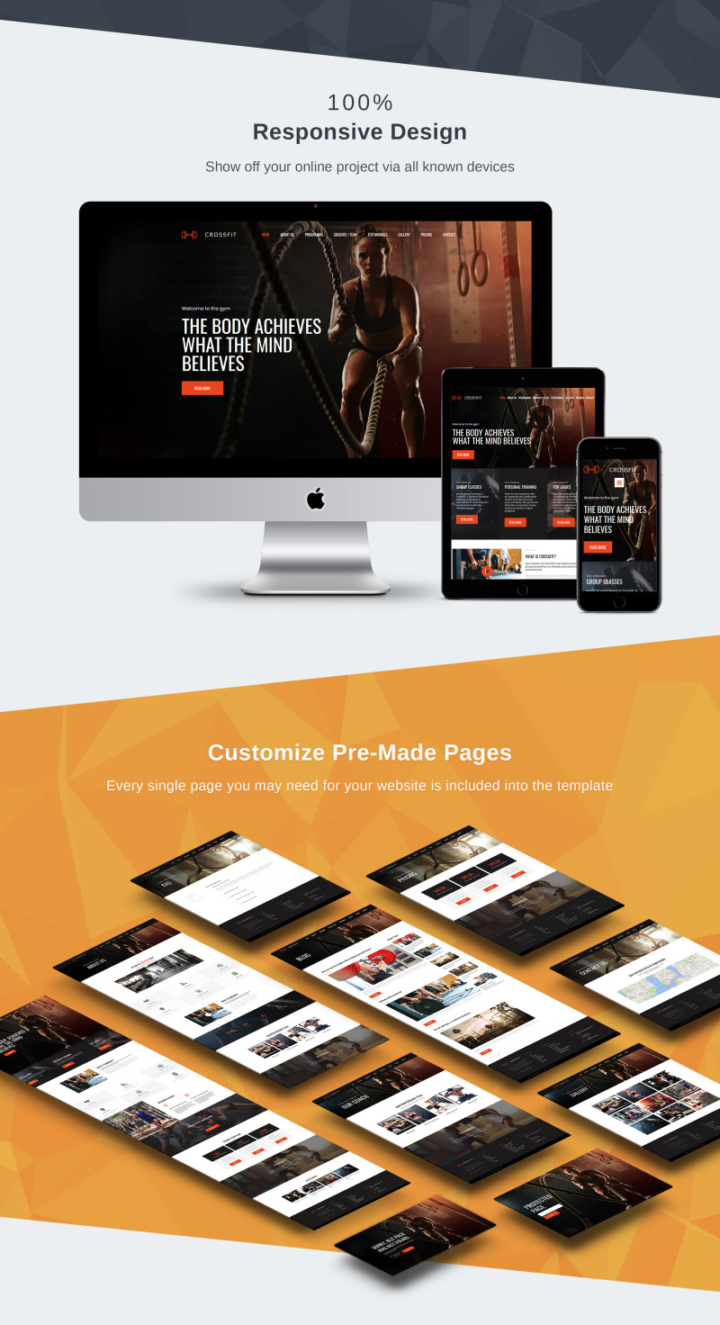 Tema Moto CMS 3 Responsive #66390 Crossfit - Fitness Club Premium - Immagine Caratteristiche 3