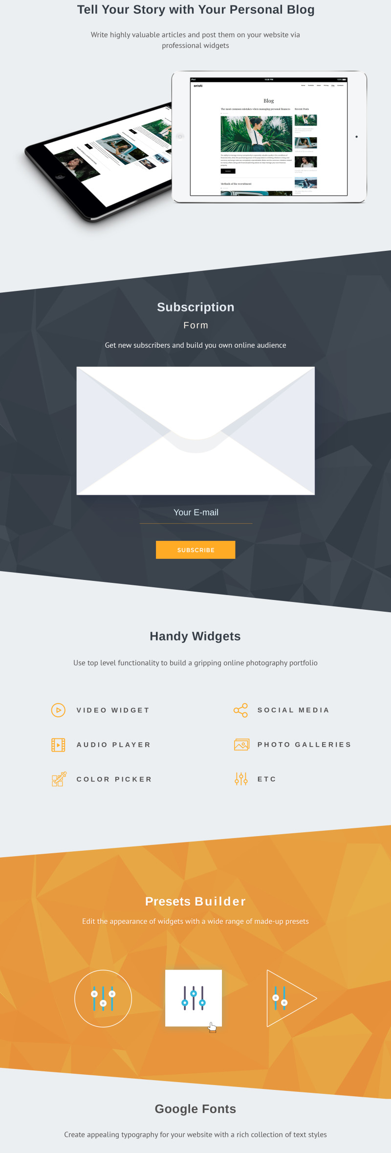 Oristi - Photographer Portfolio Moto CMS 3 Template - Features Image 4