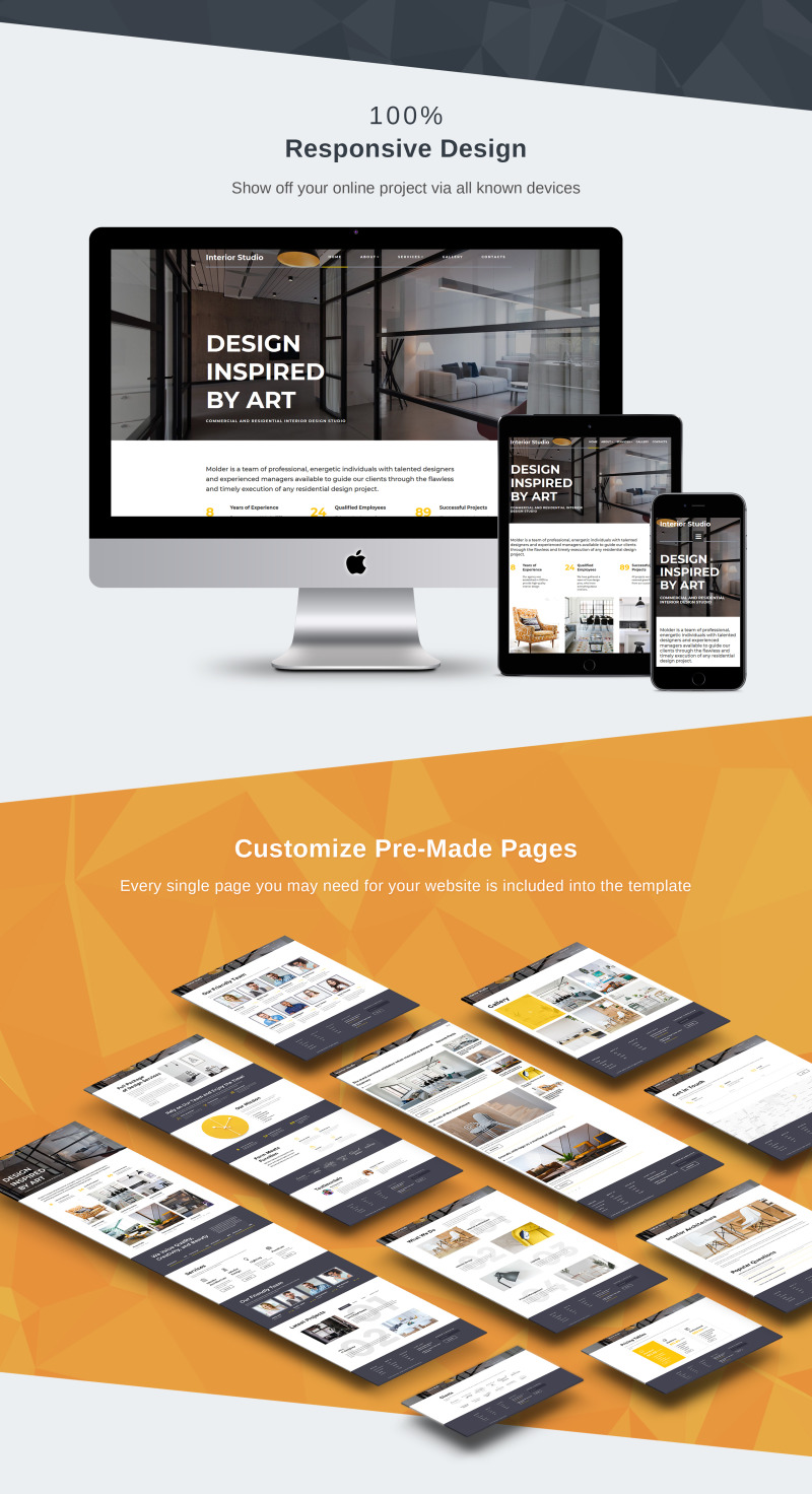 Interior Design Premium Moto CMS 3 Template - TemplateMonster