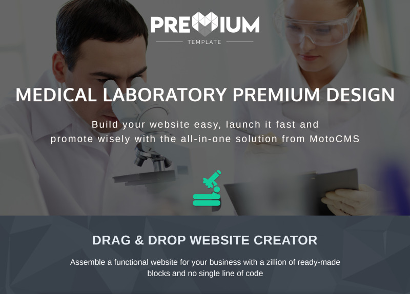 Reszponzív Medical Laboratory Premium Moto CMS 3 sablon 66403 - Képpel 1
