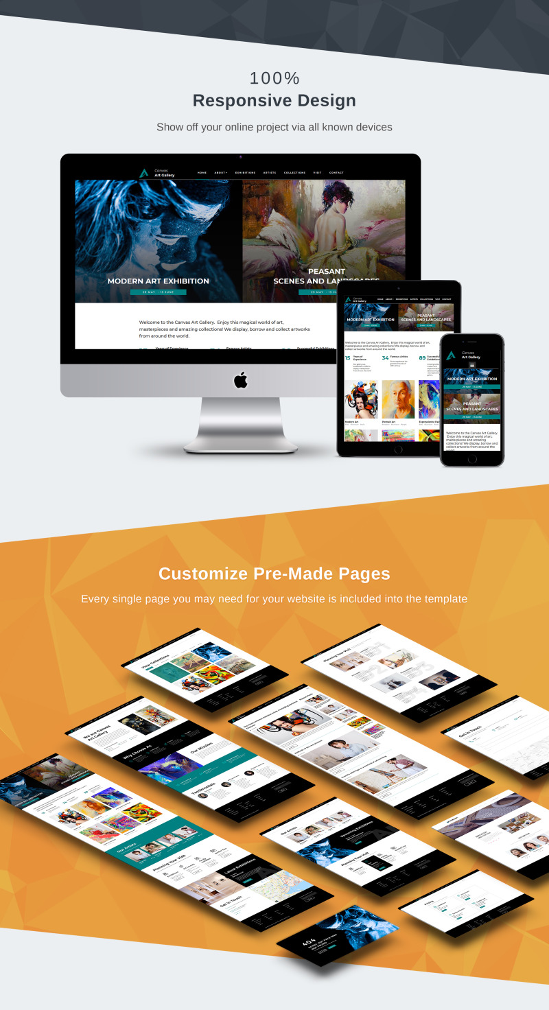 Canvas - Creative Art Gallery Moto CMS 3 Template