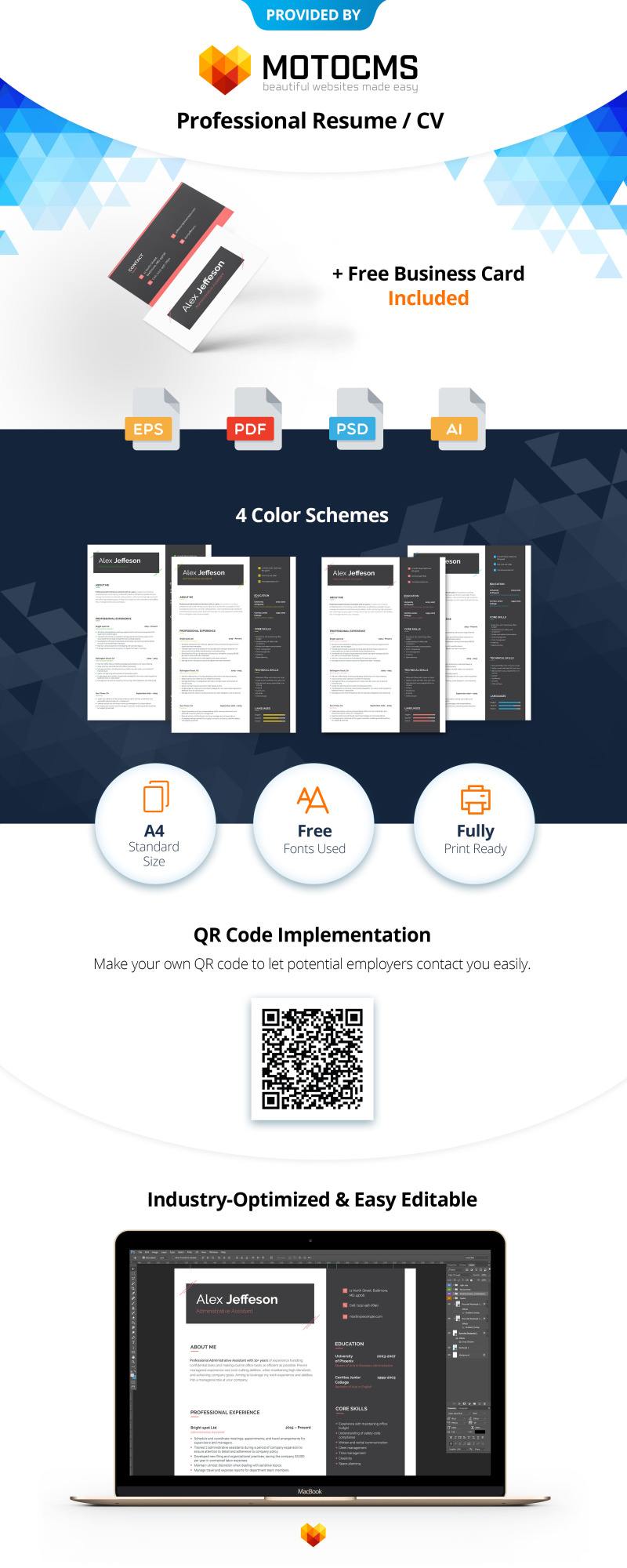 Alex Jefferson - Administrative Assistant Resume Template - Features Image 1