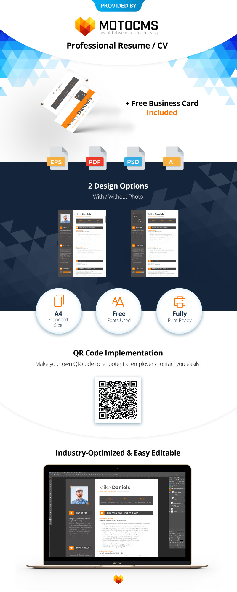 Mike Daniels - Engineering Manager Resume Template - Features Image 1