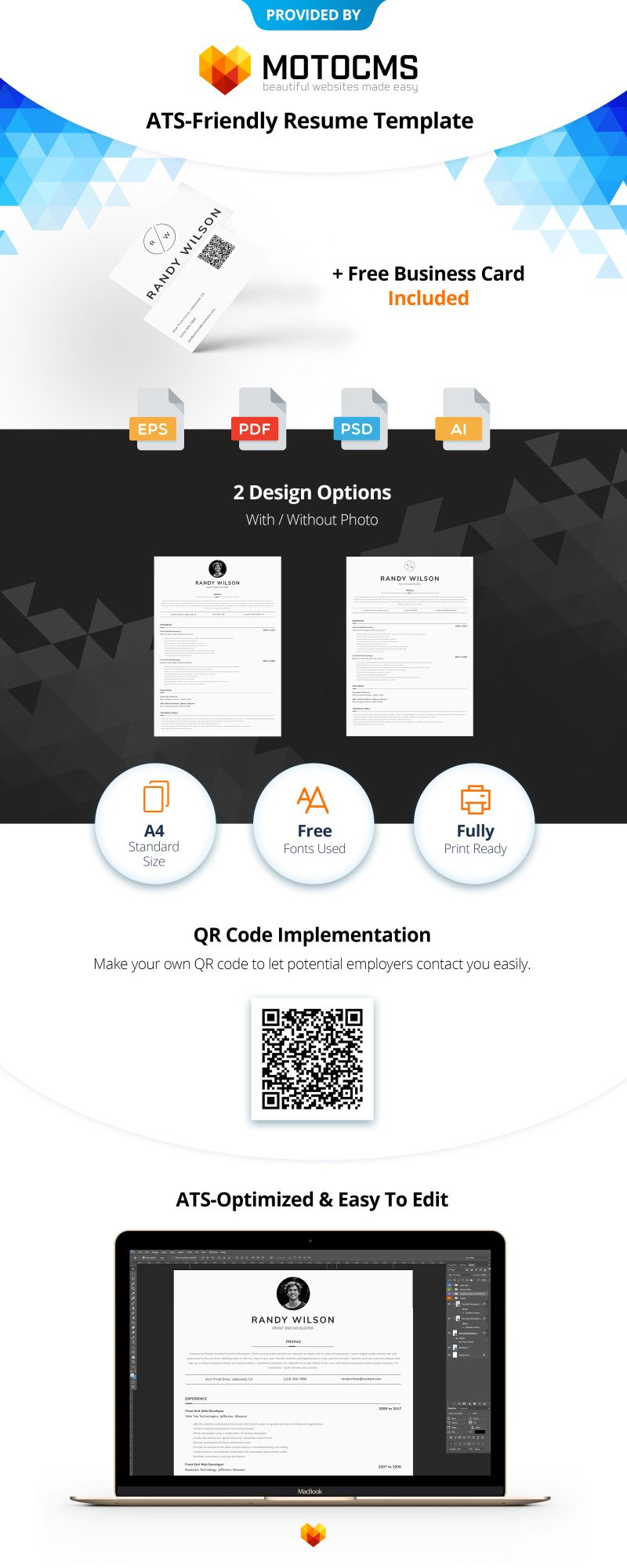 Front End Developer ATS Friendly Resume Template